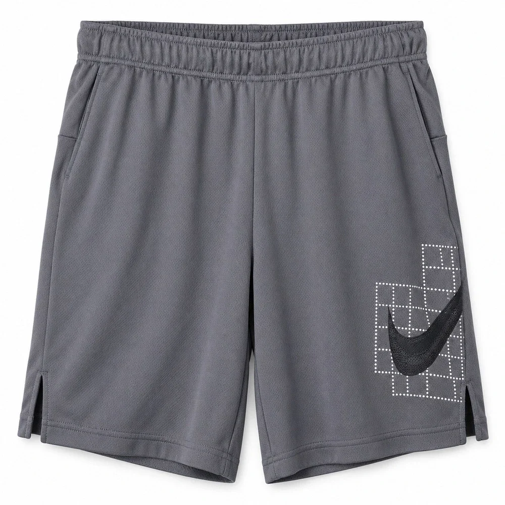 Nike Dri-FIT Training Shorts Mens Medium Grey Excellent Mesh Athletic Graphic